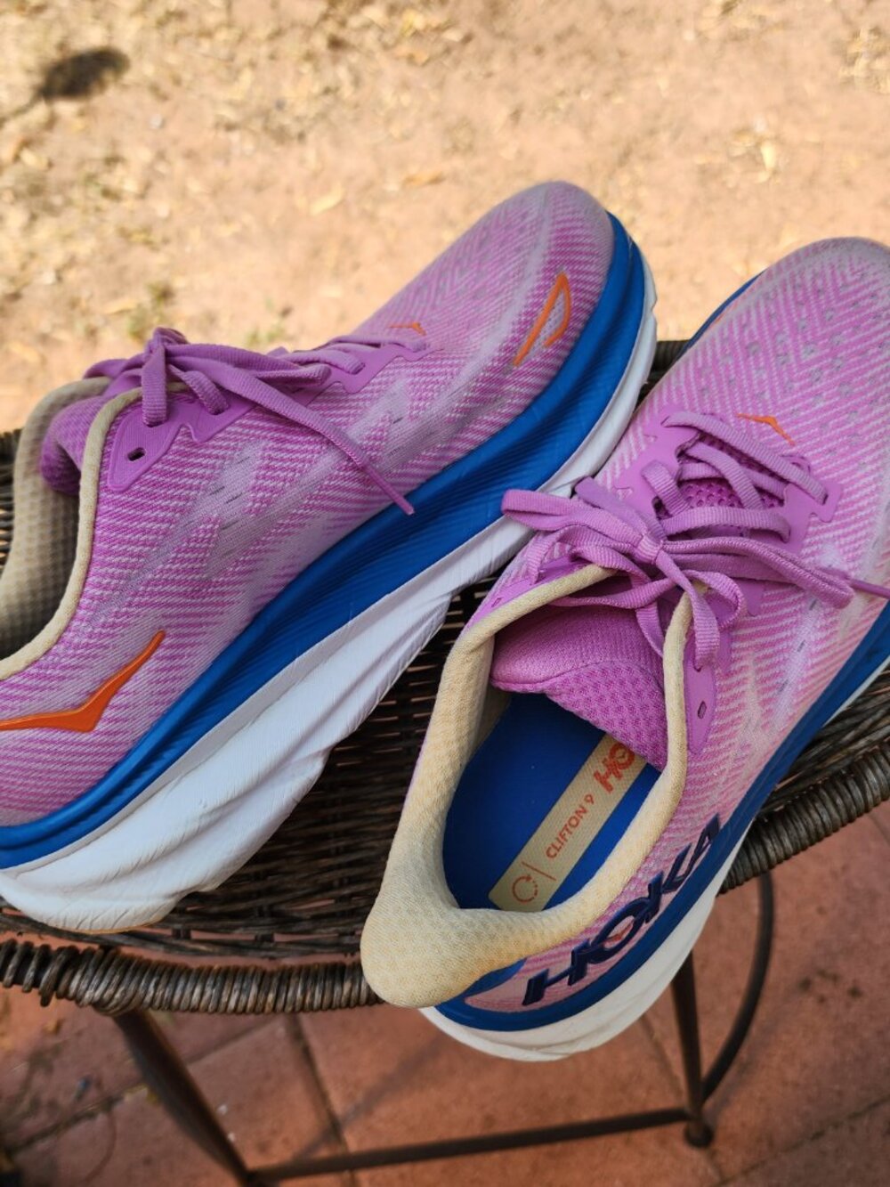 Hoka Clifton 9 Women's Running Shoes Size 9.5B Pink Blue - Picture 10 of 16